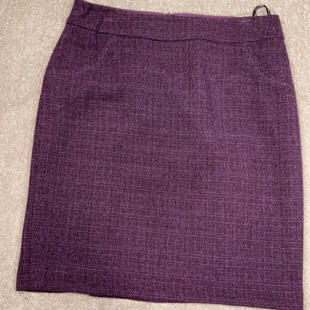 Kay Unger NY Skirt Suit Womens Jacket 10 Skirt 12 Purple‎ Black Woven Career 2pc - Picture 10 of 16